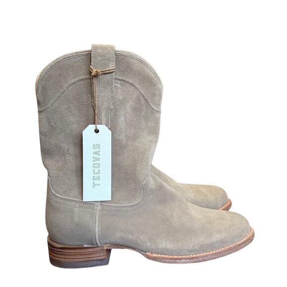 TECOVAS Shane Granite Suede Boots 9.5 D Mens Cowboy Western Ranchwear 1009 Ranch